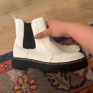 EUC Sincerely Jules White Combat Boots 8